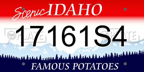 17161S4 Idaho License Plate