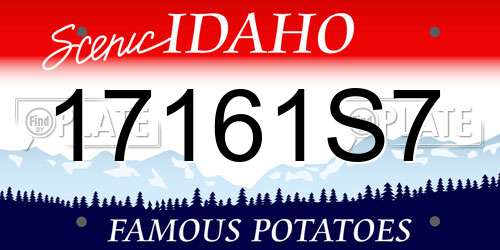 17161S7 Idaho License Plate