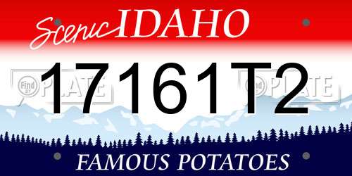 17161T2 Idaho License Plate