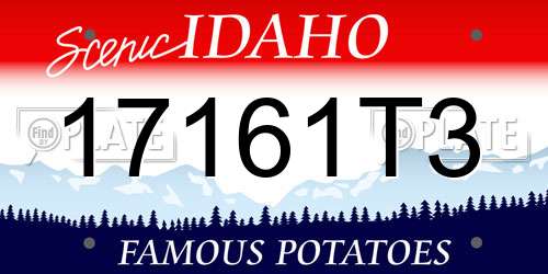 17161T3 Idaho License Plate