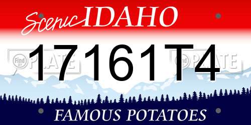 17161T4 Idaho License Plate