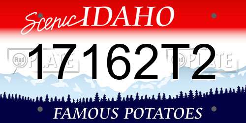 17162T2 Idaho License Plate