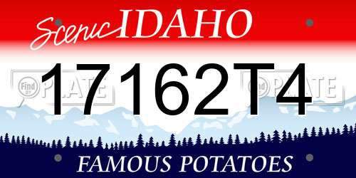 17162T4 Idaho License Plate