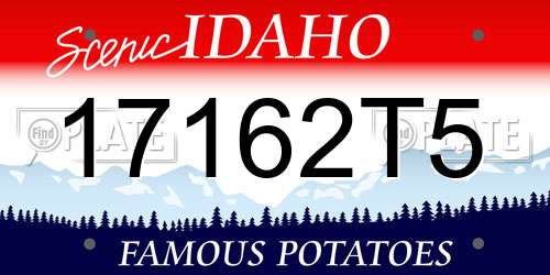 17162T5 Idaho License Plate