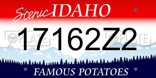 17162Z2 Idaho License Plate