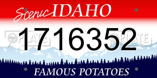 1716352 Idaho License Plate