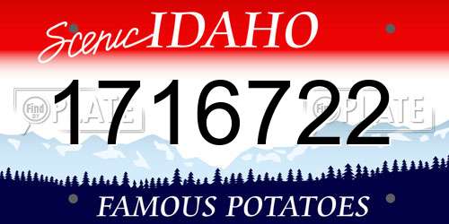 1716722 Idaho License Plate