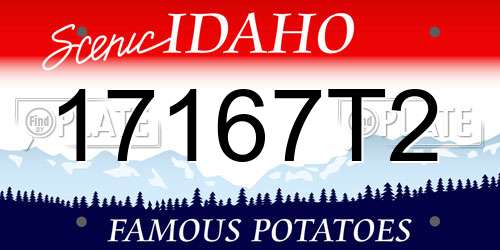 17167T2 Idaho License Plate