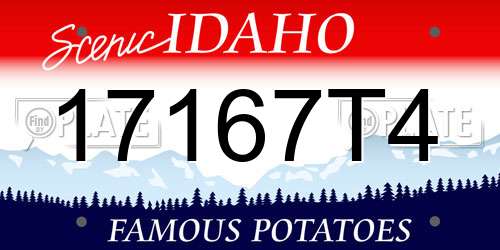 17167T4 Idaho License Plate