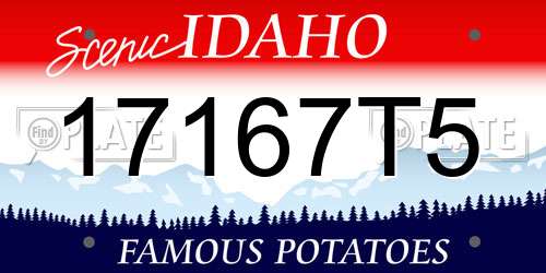 17167T5 Idaho License Plate
