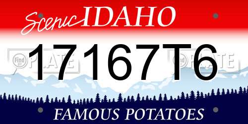 17167T6 Idaho License Plate
