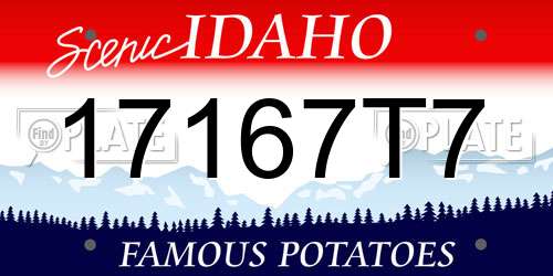 17167T7 Idaho License Plate