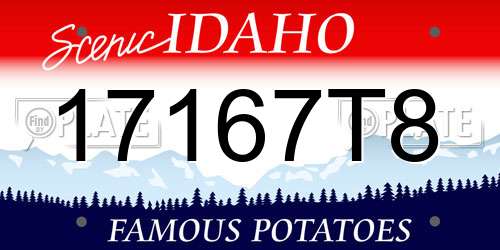 17167T8 Idaho License Plate