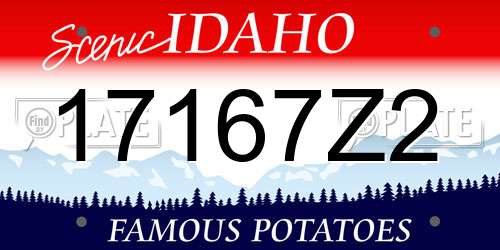17167Z2 Idaho License Plate