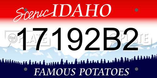 17192B2 Idaho License Plate