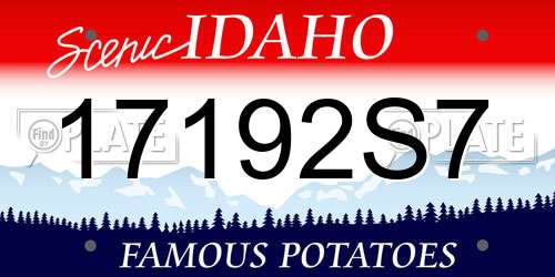 17192S7 Idaho License Plate