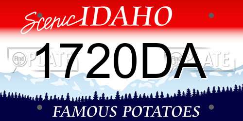 1720DA Idaho License Plate