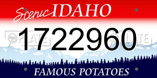 1722960 Idaho License Plate