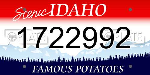 1722992 Idaho License Plate