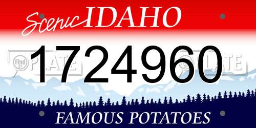 1724960 Idaho License Plate