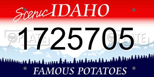 1725705 Idaho License Plate