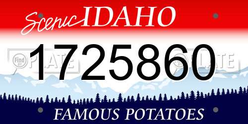 1725860 Idaho License Plate