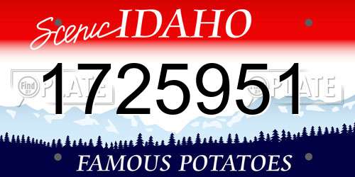 1725951 Idaho License Plate