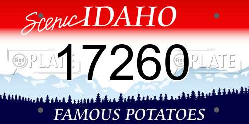 17260 Idaho License Plate
