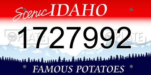 1727992 Idaho License Plate