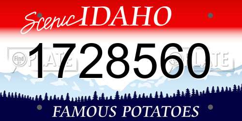 1728560 Idaho License Plate