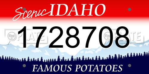 1728708 Idaho License Plate