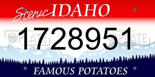 1728951 Idaho License Plate