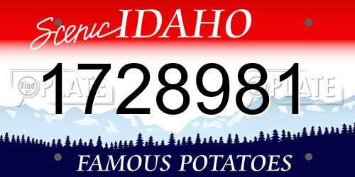 1728981 Idaho License Plate