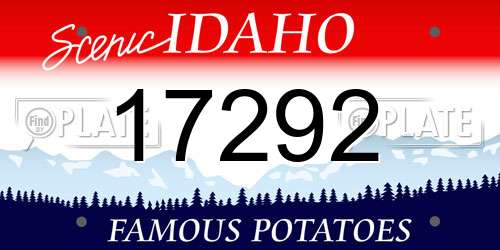 17292 Idaho License Plate