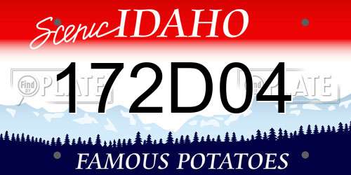 172D04 Idaho License Plate