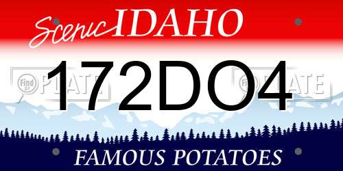 172DO4 Idaho License Plate