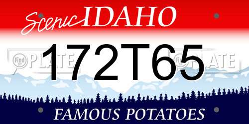 172T65 Idaho License Plate
