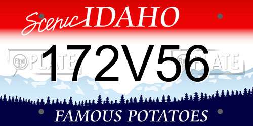 172V56 Idaho License Plate