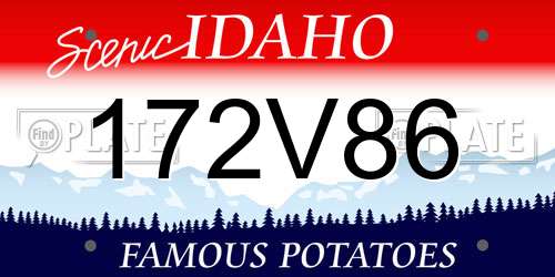 172V86 Idaho License Plate