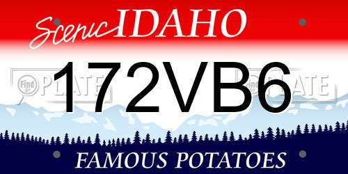 172VB6 Idaho License Plate