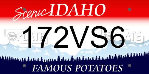 172VS6 Idaho License Plate