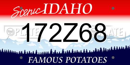 172Z68 Idaho License Plate