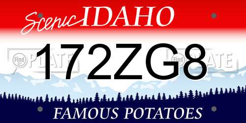 172ZG8 Idaho License Plate