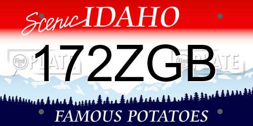 172ZGB Idaho License Plate