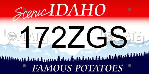 172ZGS Idaho License Plate