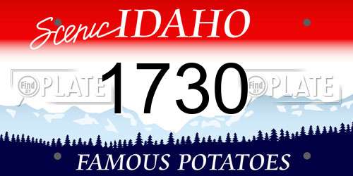 1730 Idaho License Plate