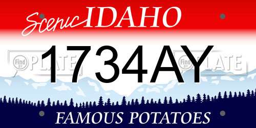 1734AY Idaho License Plate