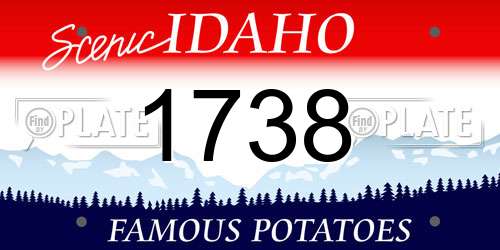 1738 Idaho License Plate