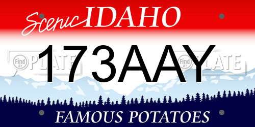 173AAY Idaho License Plate