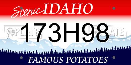 173H98 Idaho License Plate